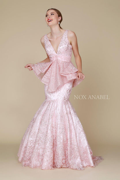Long Homecoming Mermaid Lace Formal Dress Prom - The Dress Outlet Nox Anabel