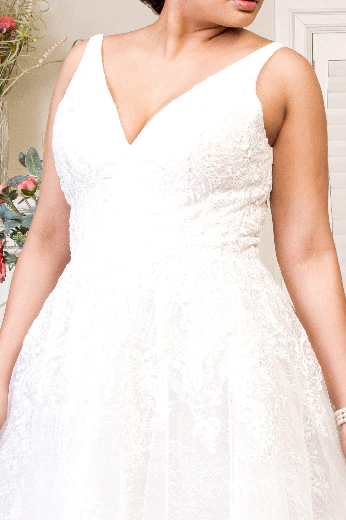 Long Ivory Wedding Gown - The Dress Outlet