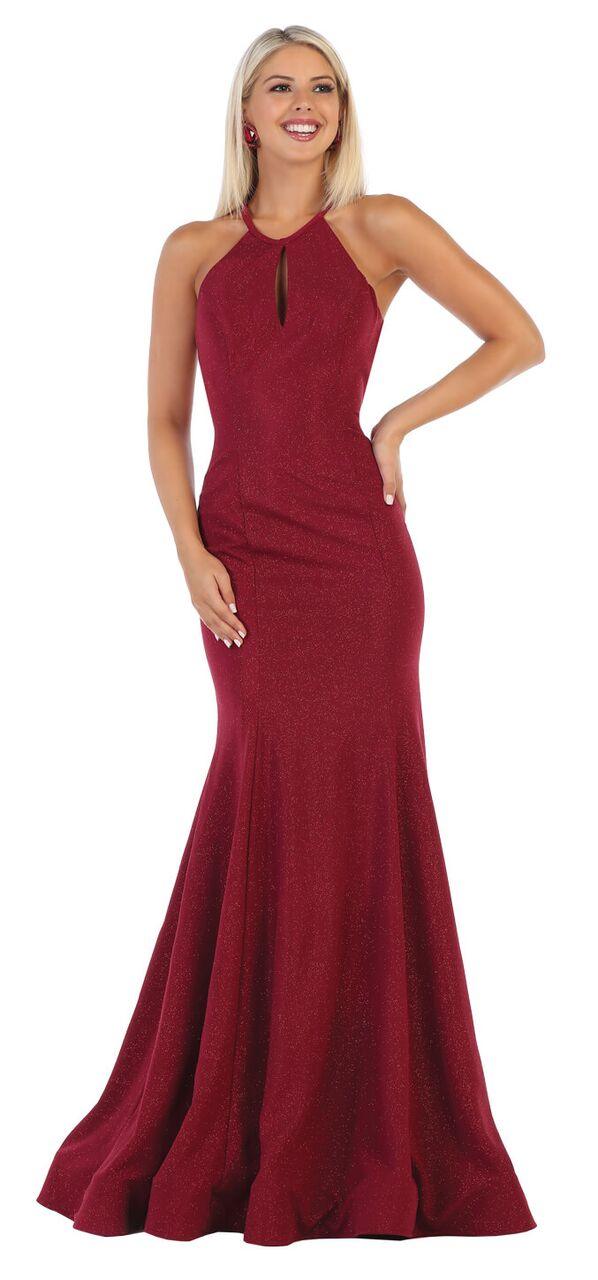 Long Keyhole Prom Dress Formal Evening Gown - The Dress Outlet May Queen