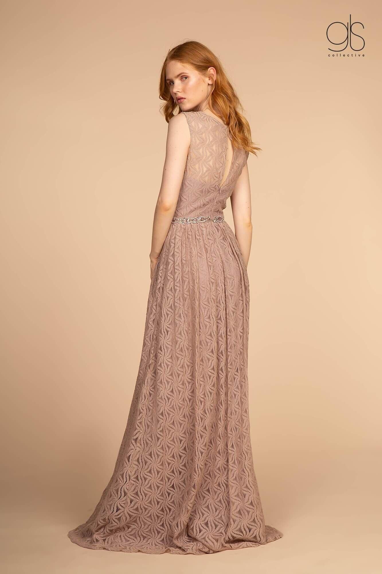 Long Lace Evening Formal Prom Dress