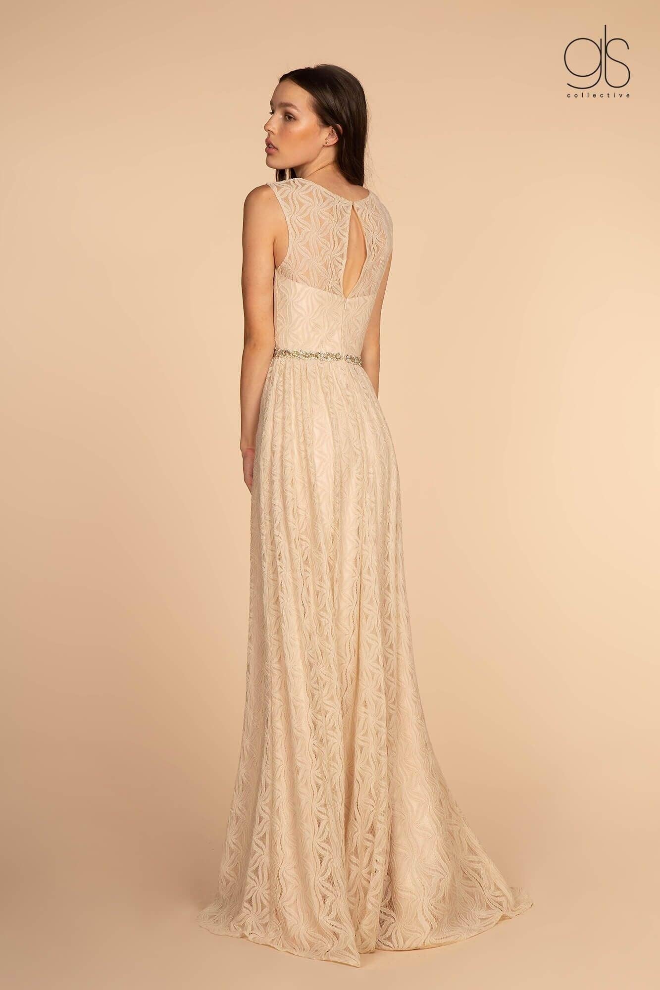 Long Lace Evening Formal Prom Dress - The Dress Outlet Elizabeth K