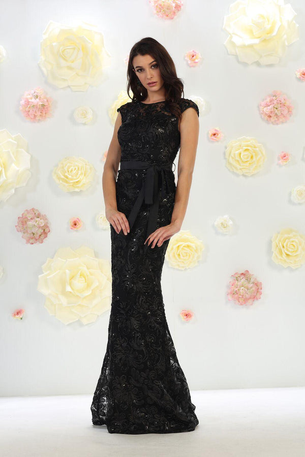 Long Lace Formal Mother of the Bride Dress