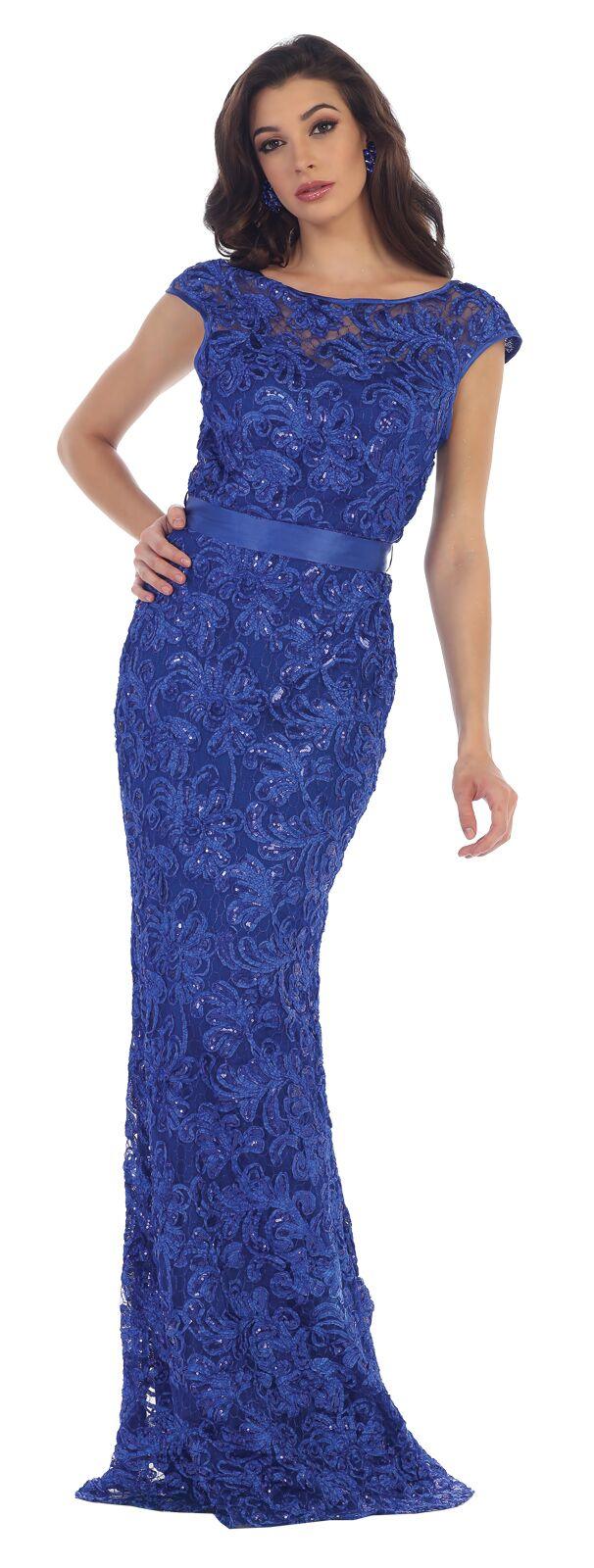 Long Lace Formal Mother of the Bride Dress - The Dress Outlet May Queen
