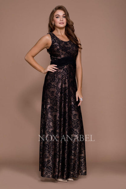 Long Lace Formal Mother of the Bride Dress - The Dress Outlet Nox Anabel