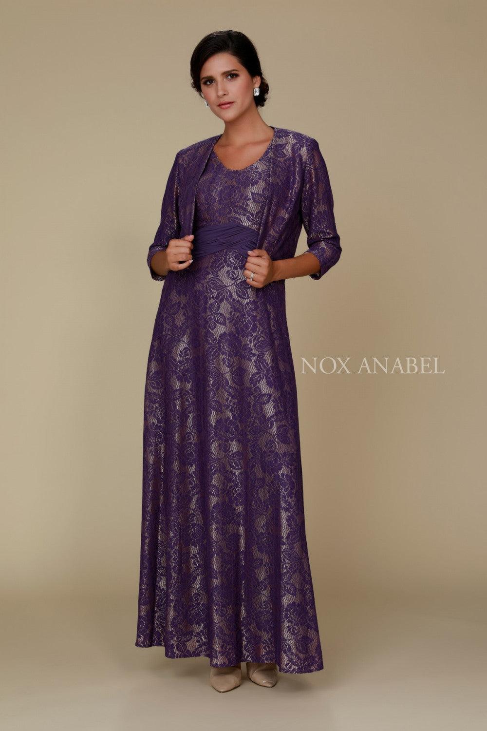 Long Lace Formal Mother of the Bride Dress