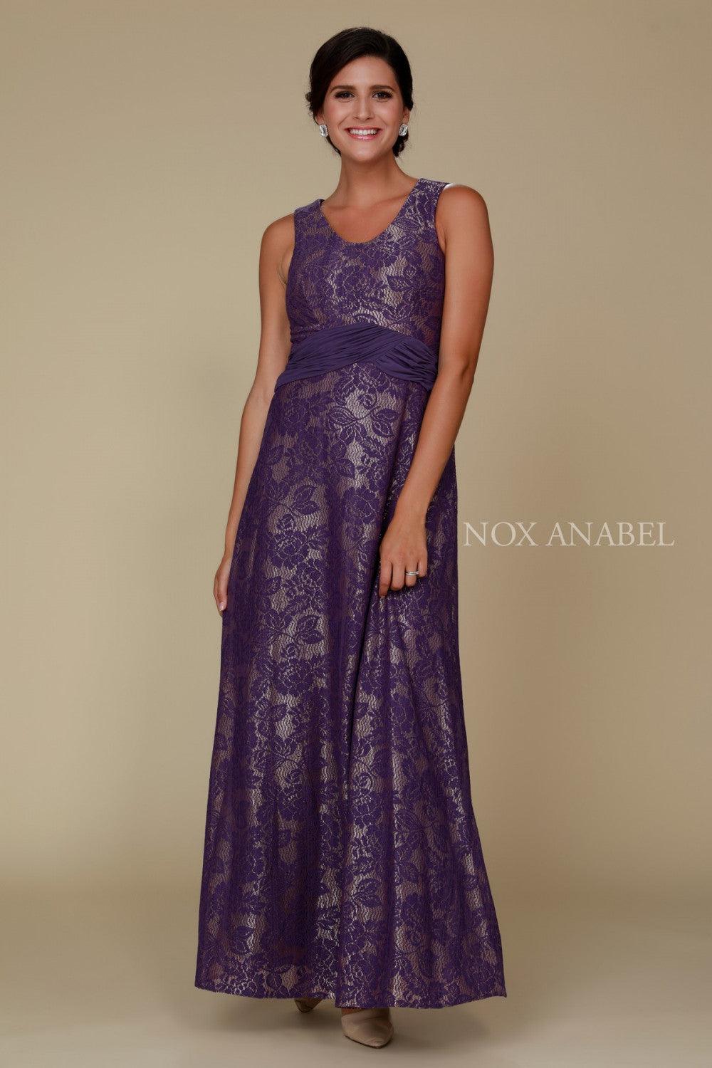 Long Lace Formal Mother of the Bride Dress - The Dress Outlet Nox Anabel