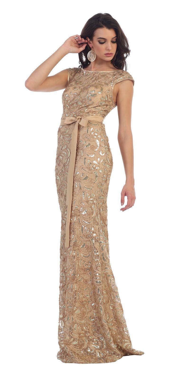 Long Lace Formal Mother of the Bride Dress - The Dress Outlet May Queen