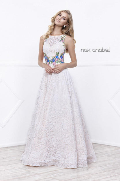 Long Lace Prom Dress Evening Gown - The Dress Outlet Nox Anabel