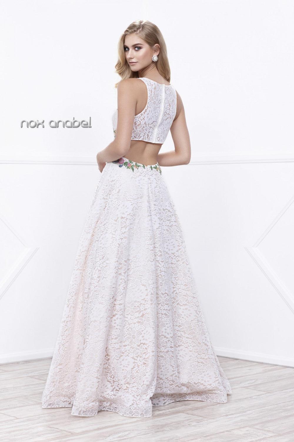 Long Lace Prom Dress Evening Gown - The Dress Outlet Nox Anabel