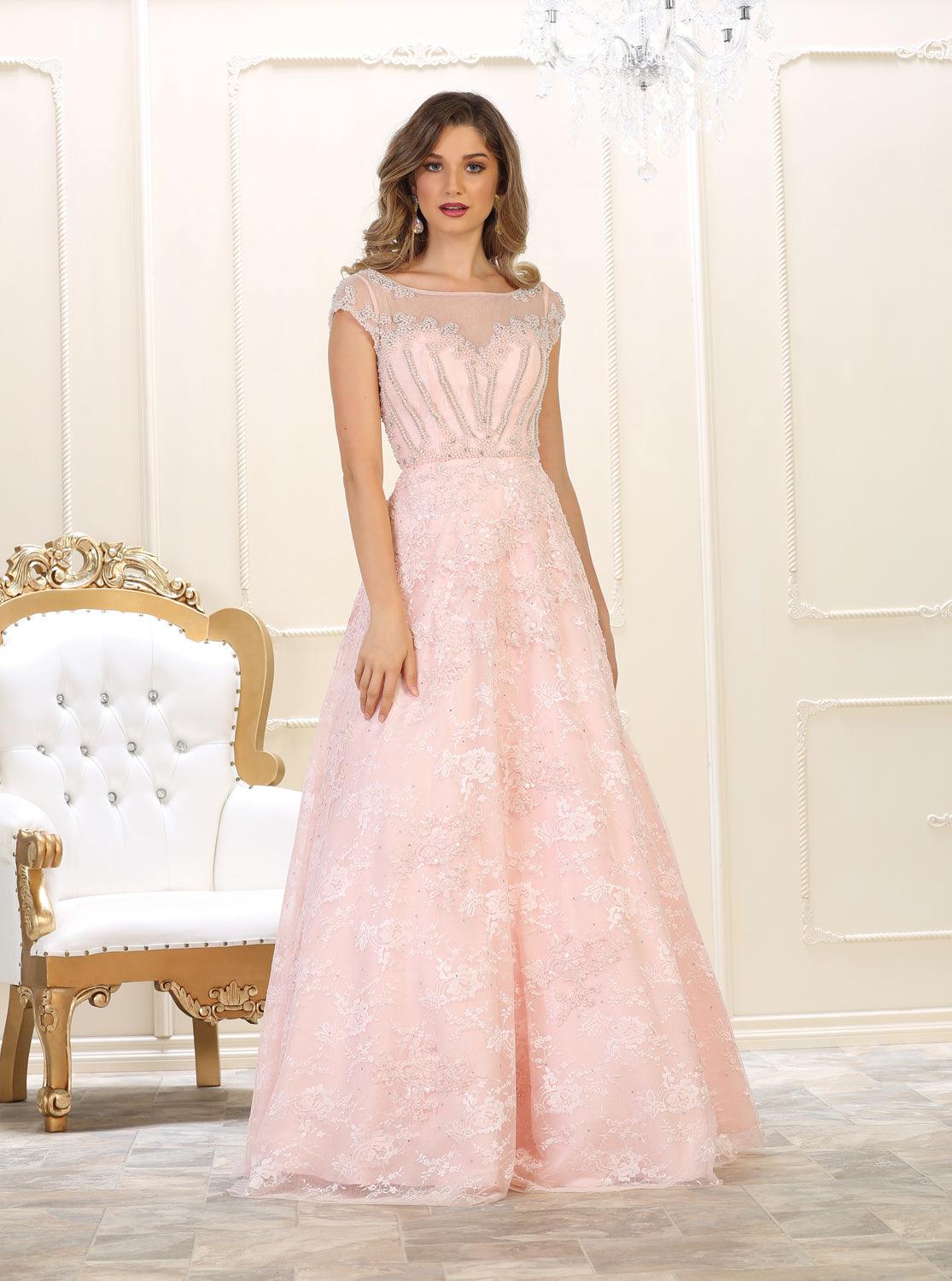 Long Lace Prom Dress Formal Evening Gown - The Dress Outlet May Queen