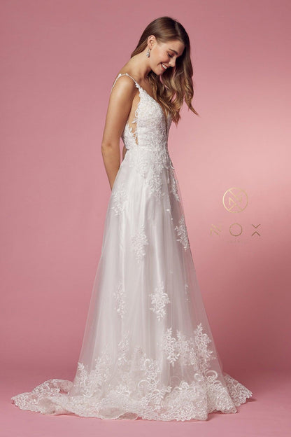 Long Lace Wedding Dress - The Dress Outlet