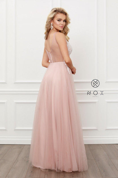 Long Low Cut Prom Dress - The Dress Outlet