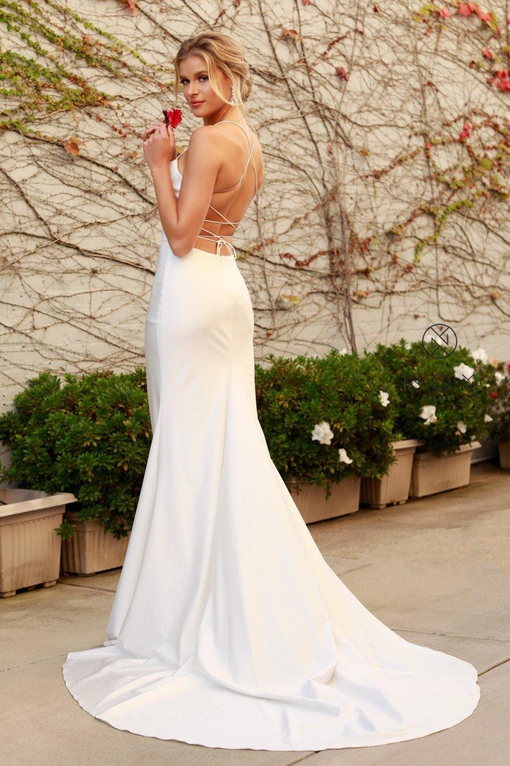 White Long Mermaid Style Wedding Dress for $179 99 The Dress Outlet
