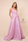Long Metallic V Neck Formal Prom Dress Evening Gown - The Dress Outlet Nox Anabel