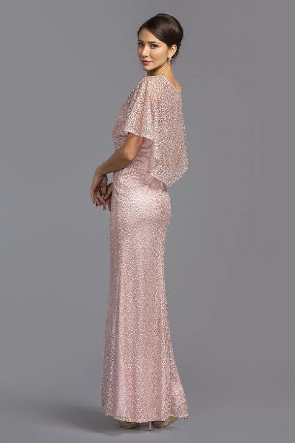 Long Mother of Bride Dress with Cape