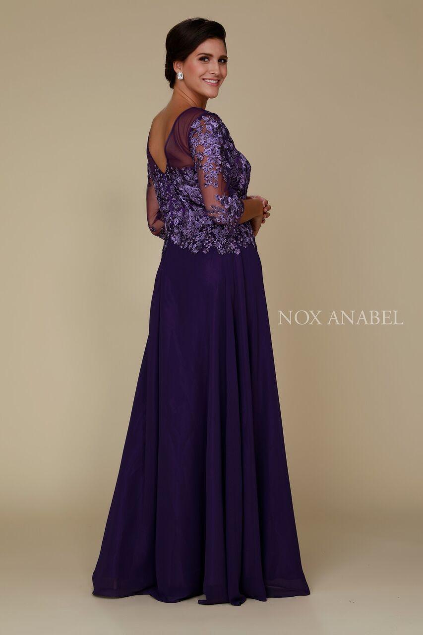 Long Mother of the Bride Chiffon Formal Dress - The Dress Outlet Nox Anabel