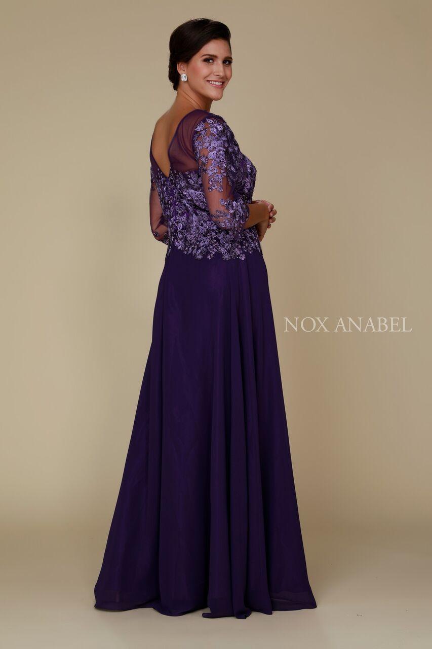 Plum Long Mother of the Bride Chiffon Dress Formal | DressOutlet for ...