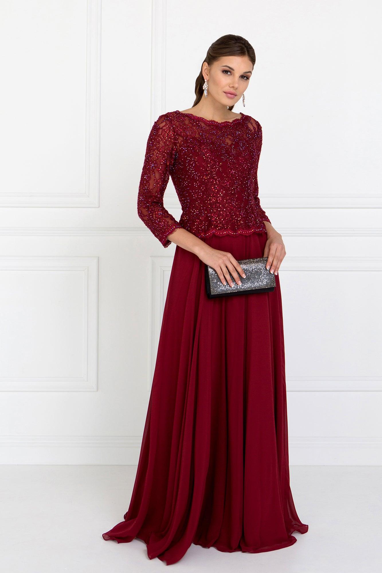 Long Mother of the Bride Dress Formal Gown - The Dress Outlet Elizabeth K