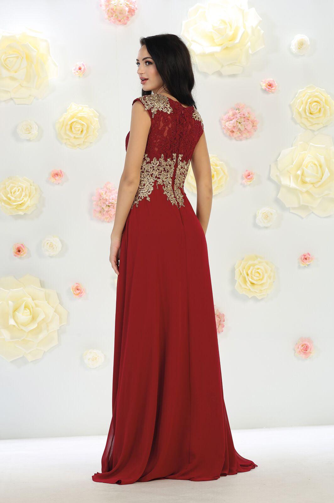Long Mother of the Bride Dress Formal Plus Size Gown - The Dress Outlet May Queen