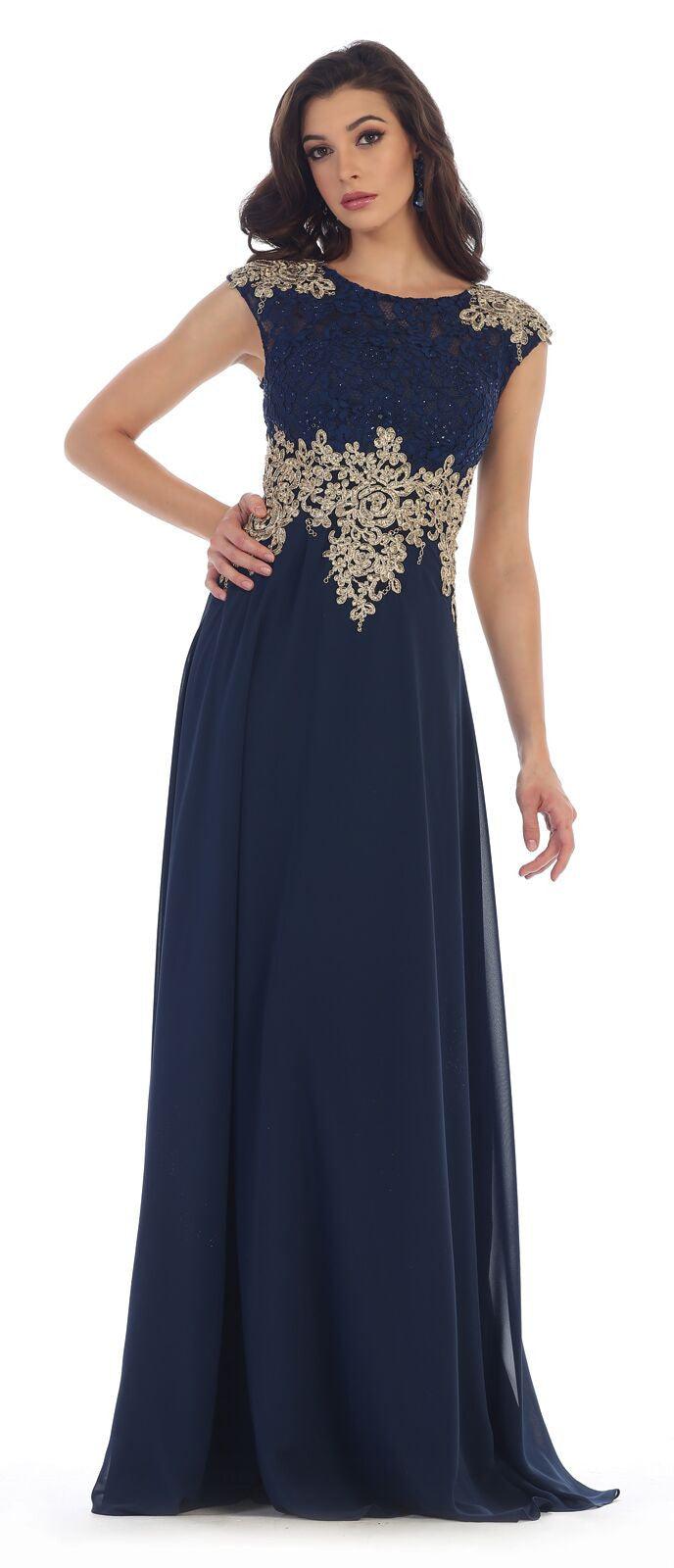 Long Mother of the Bride Dress Formal Plus Size Gown - The Dress Outlet May Queen