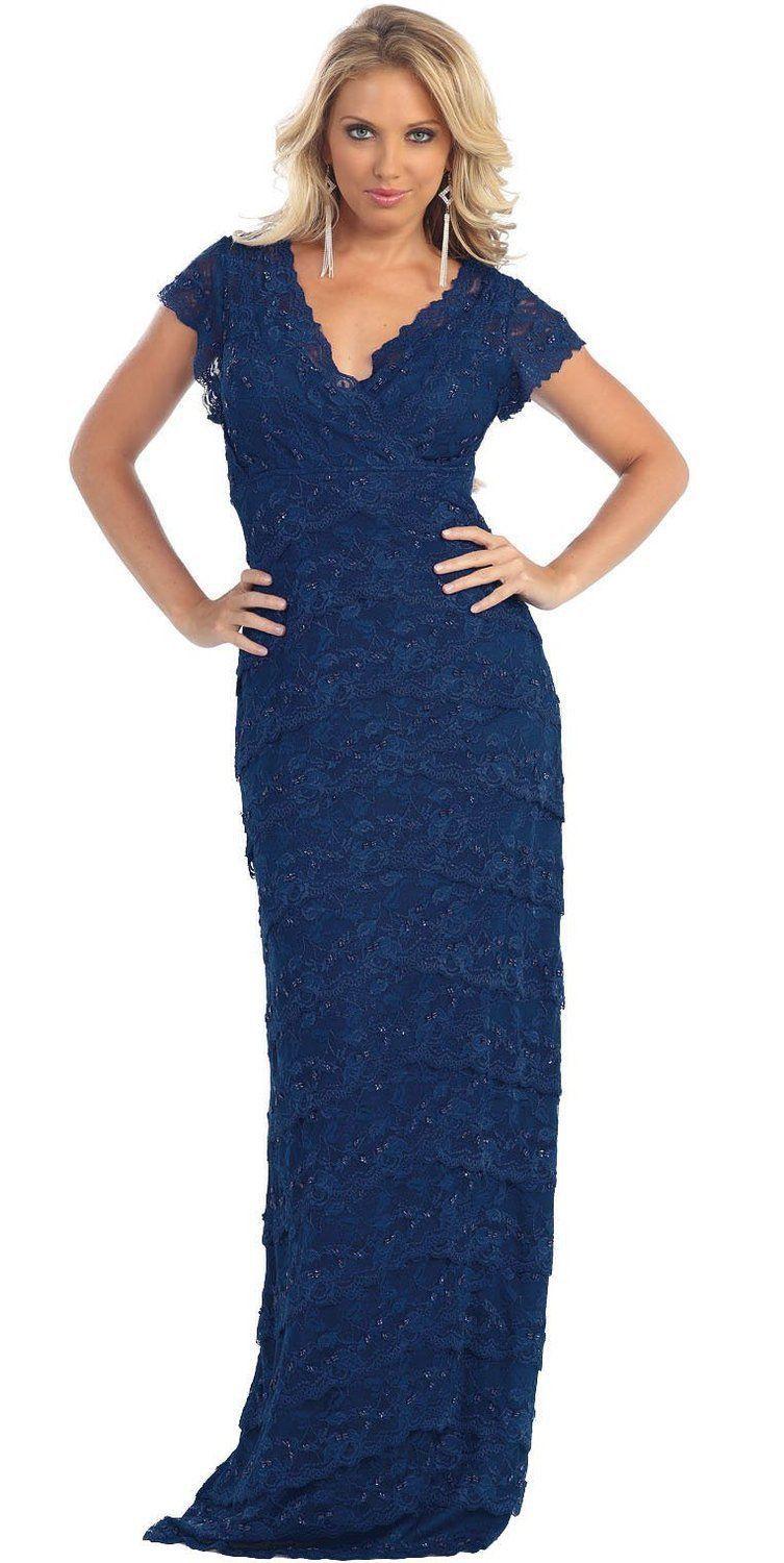 Long Mother of the Bride Dress Plus Size Formal - The Dress Outlet May Queen