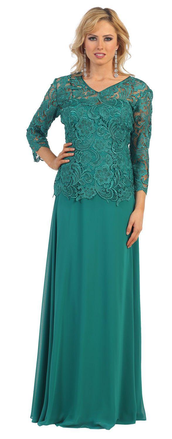Long Mother of the Bride Dress Plus Size Formal - The Dress Outlet May Queen