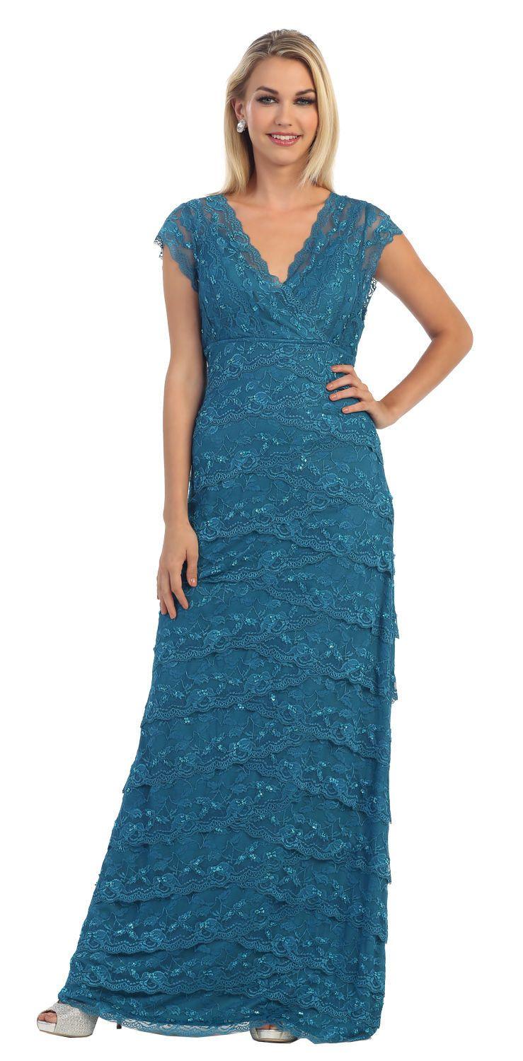 Long Mother of the Bride Dress Plus Size Formal - The Dress Outlet May Queen
