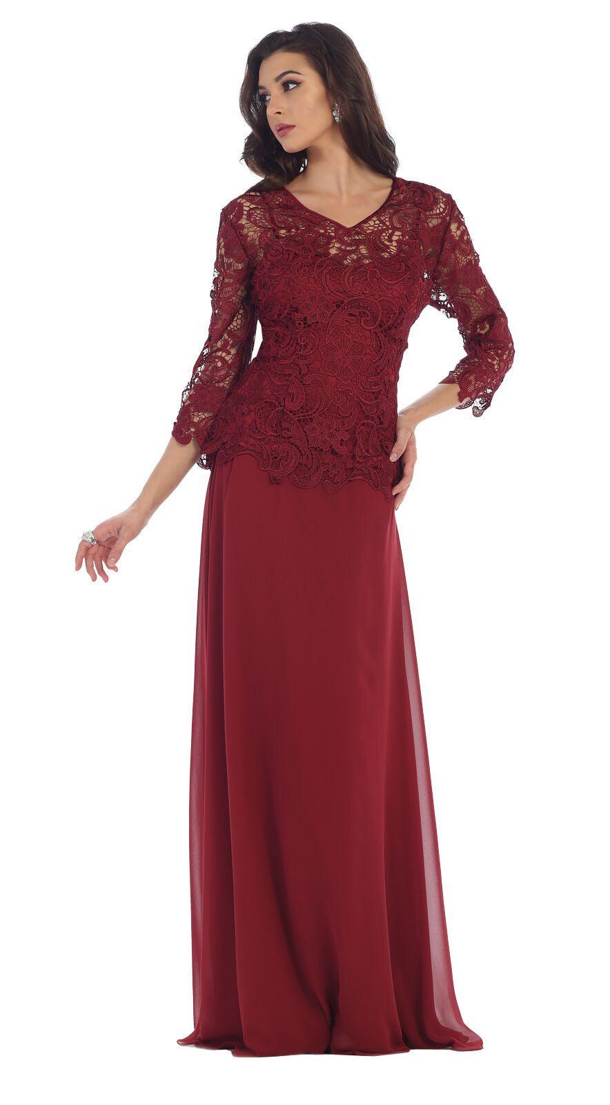 Long Mother of the Bride Dress Plus Size Formal - The Dress Outlet May Queen