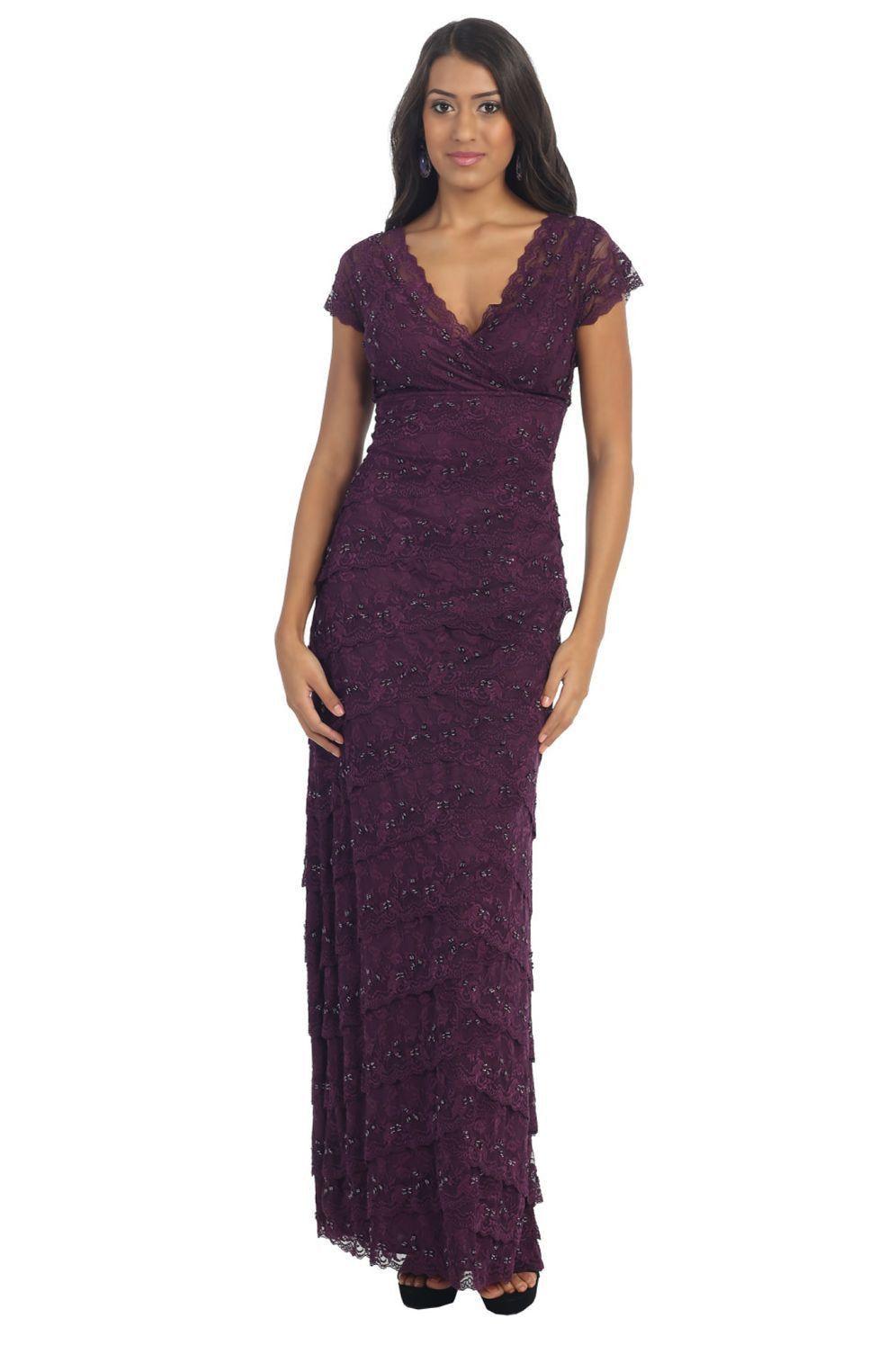 Long Mother of the Bride Dress Plus Size Formal - The Dress Outlet May Queen