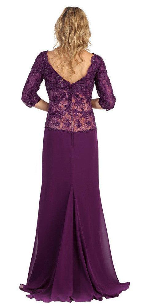 Long Mother of the Bride Dress Plus Size Formal - The Dress Outlet May Queen