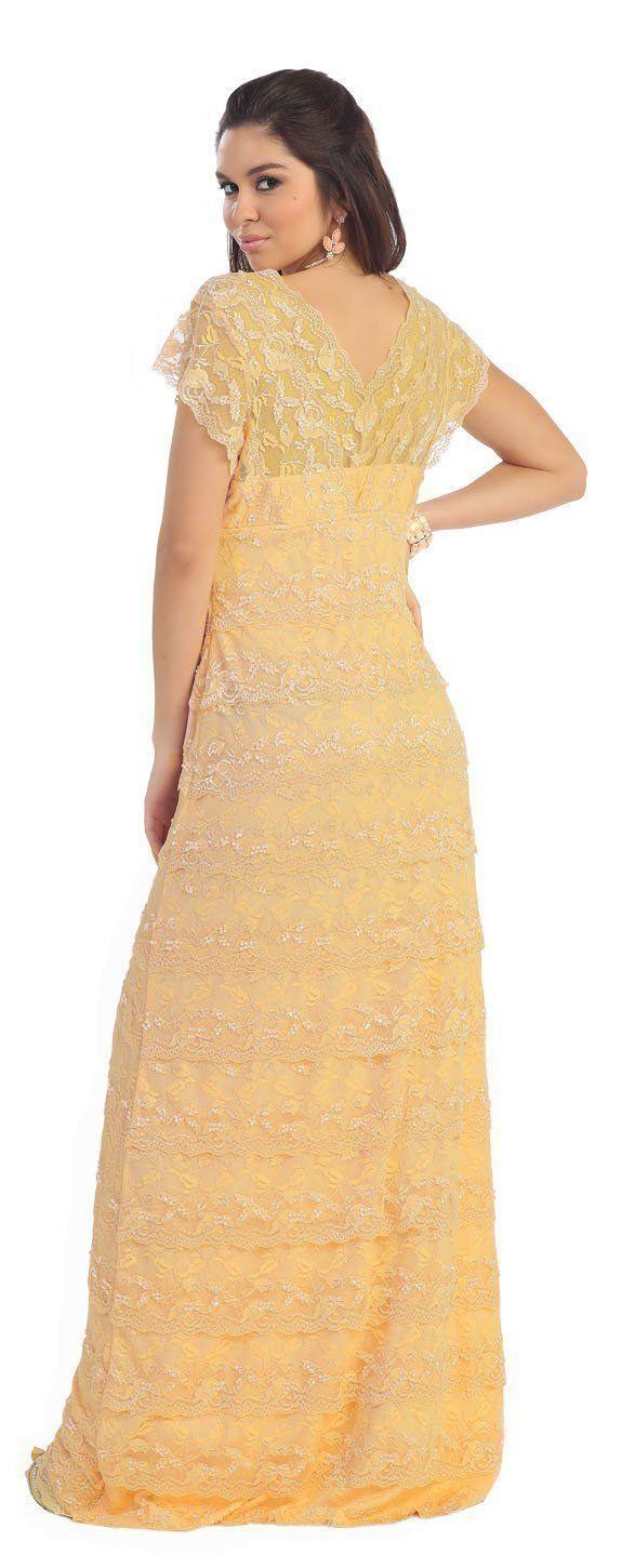 Long Mother of the Bride Dress Plus Size Formal - The Dress Outlet May Queen