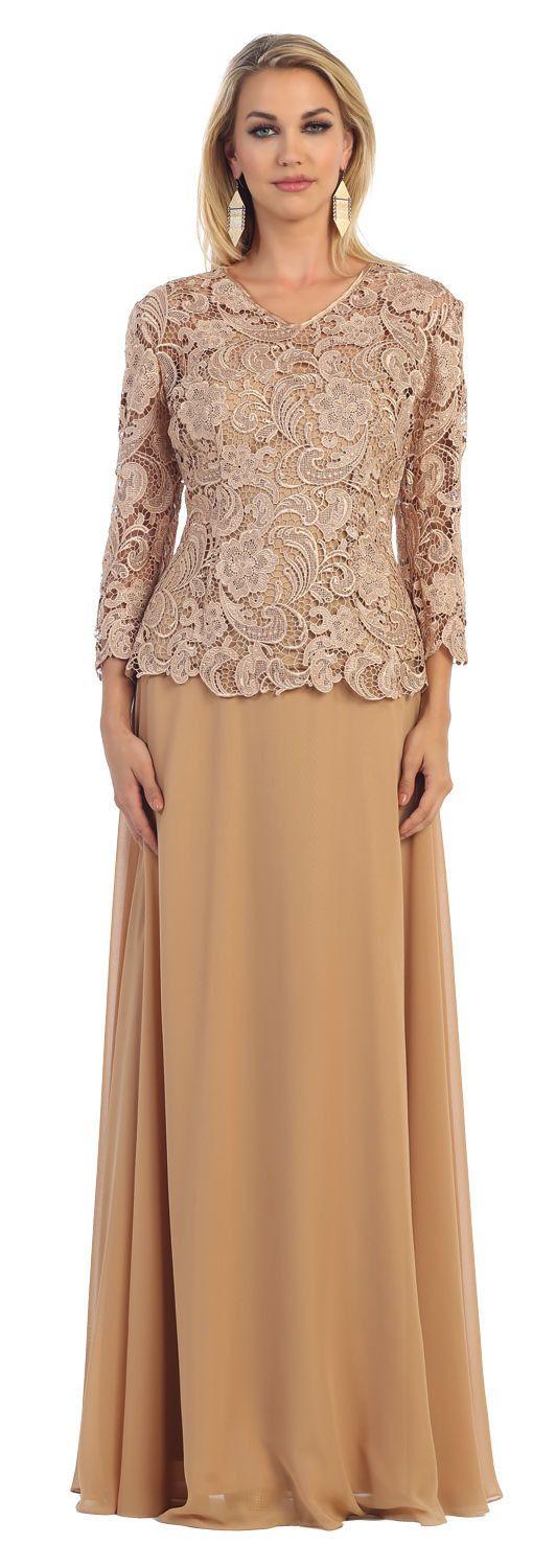 Long Mother of the Bride Dress Plus Size Formal - The Dress Outlet May Queen