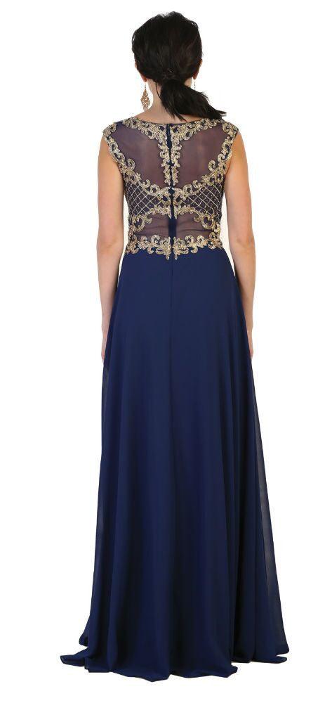 Long Mother of the Bride Dress Plus Size Formal Evening Gown - The Dress Outlet May Queen