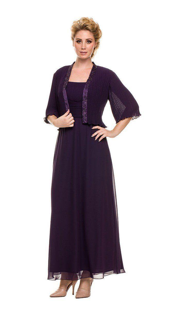 Plum Long Mother of the Bride Dress With Jacket for $49.99 – The Dress