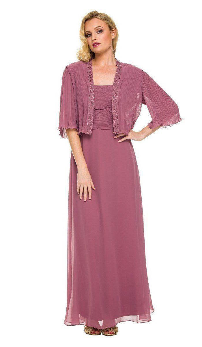 Plum Long Mother of the Bride Dress With Jacket