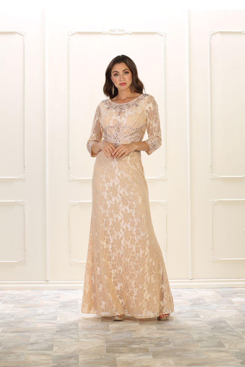 Long Mother of the Bride Formal Dress Plus Size - The Dress Outlet May Queen