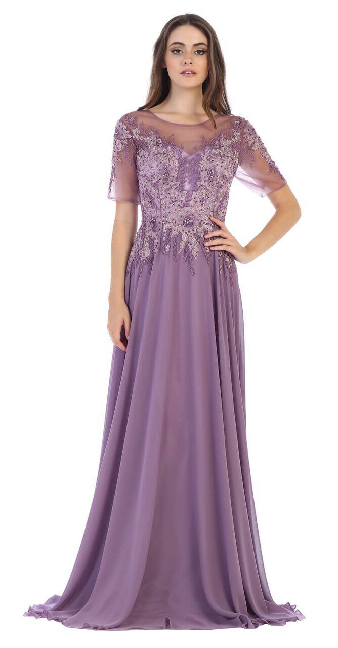Long Mother of the Bride Formal Plus Size Dress - The Dress Outlet May Queen