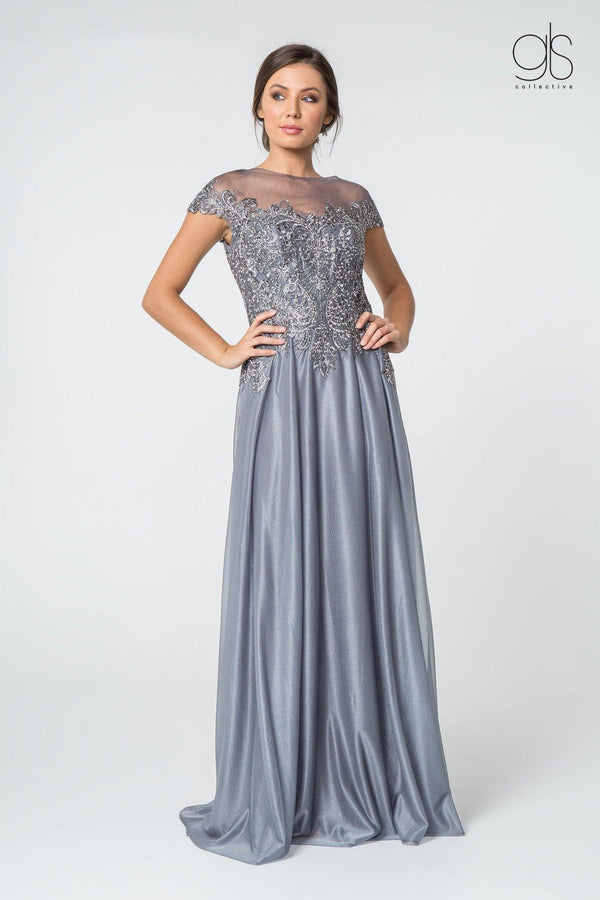 Long Mother of the Bride Lace Chiffon Dress Formal