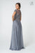 Long Mother of the Bride Lace Chiffon Dress Formal Silver
