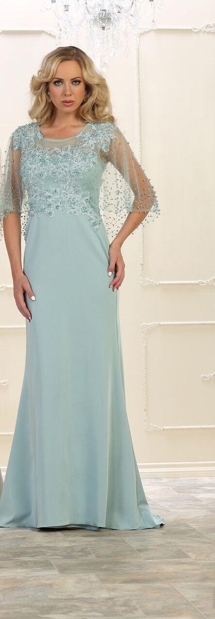 Long Mother of the Bride Plus Size Formal Dress - The Dress Outlet May Queen