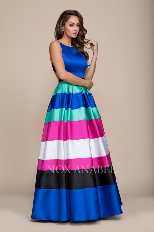 Long Multi Colored Sexy Prom Dress Evening Gown