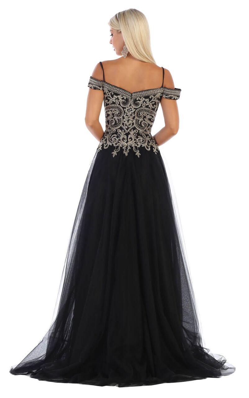 Long Off Shoulder Ball Gown Prom Dress - The Dress Outlet May Queen
