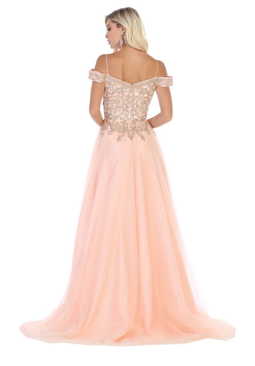 Long Off Shoulder Ball Gown Prom Dress - The Dress Outlet May Queen