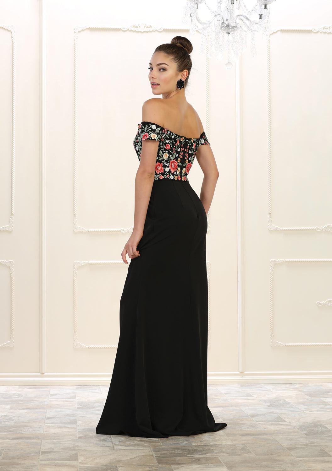 Long Off Shoulder Formal Dress Prom Evening Gown - The Dress Outlet May Queen
