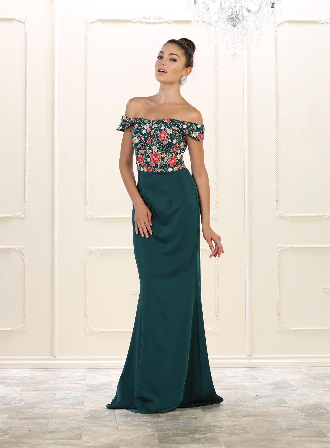 Long Off Shoulder Formal Dress Prom Evening Gown - The Dress Outlet May Queen