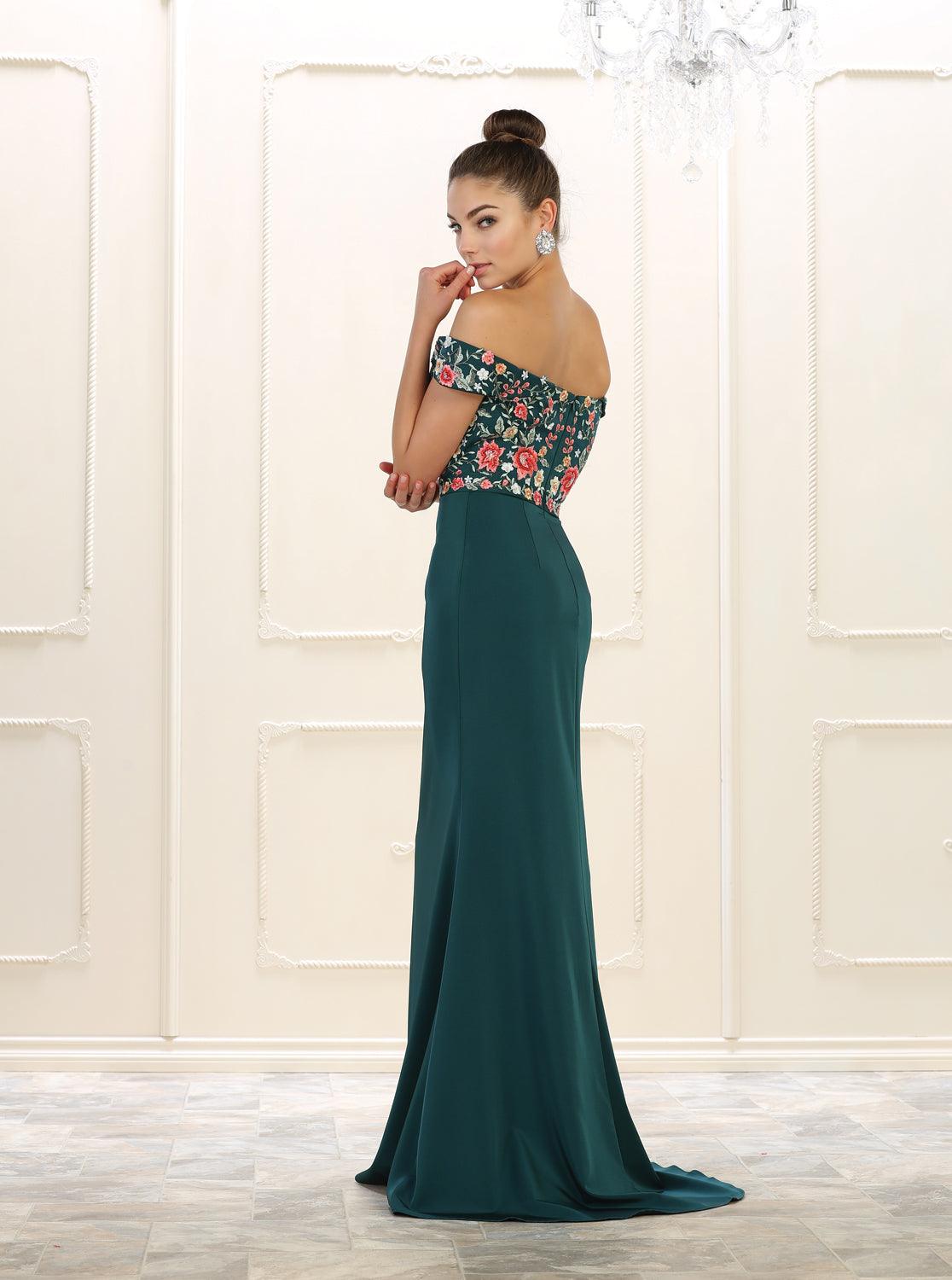 Long Off Shoulder Formal Dress Prom Evening Gown - The Dress Outlet May Queen