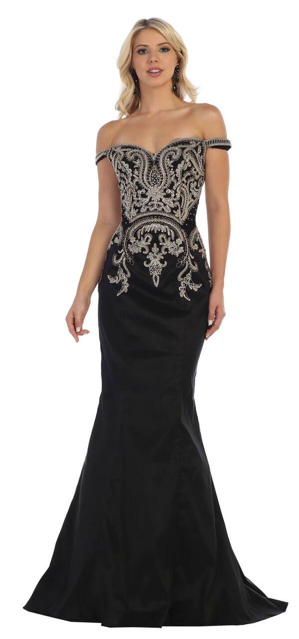 Long Off Shoulder Mermaid Prom Dress - The Dress Outlet May Queen