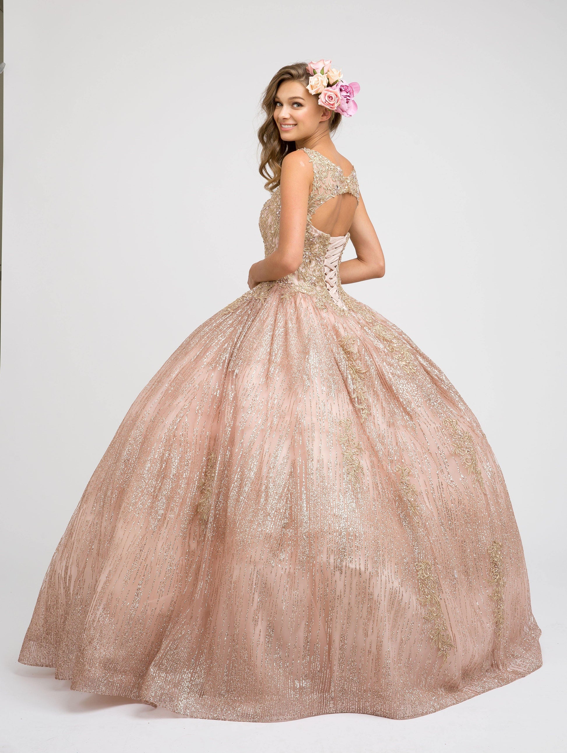 Long Off Shoulder Quinceanera Ball Gown