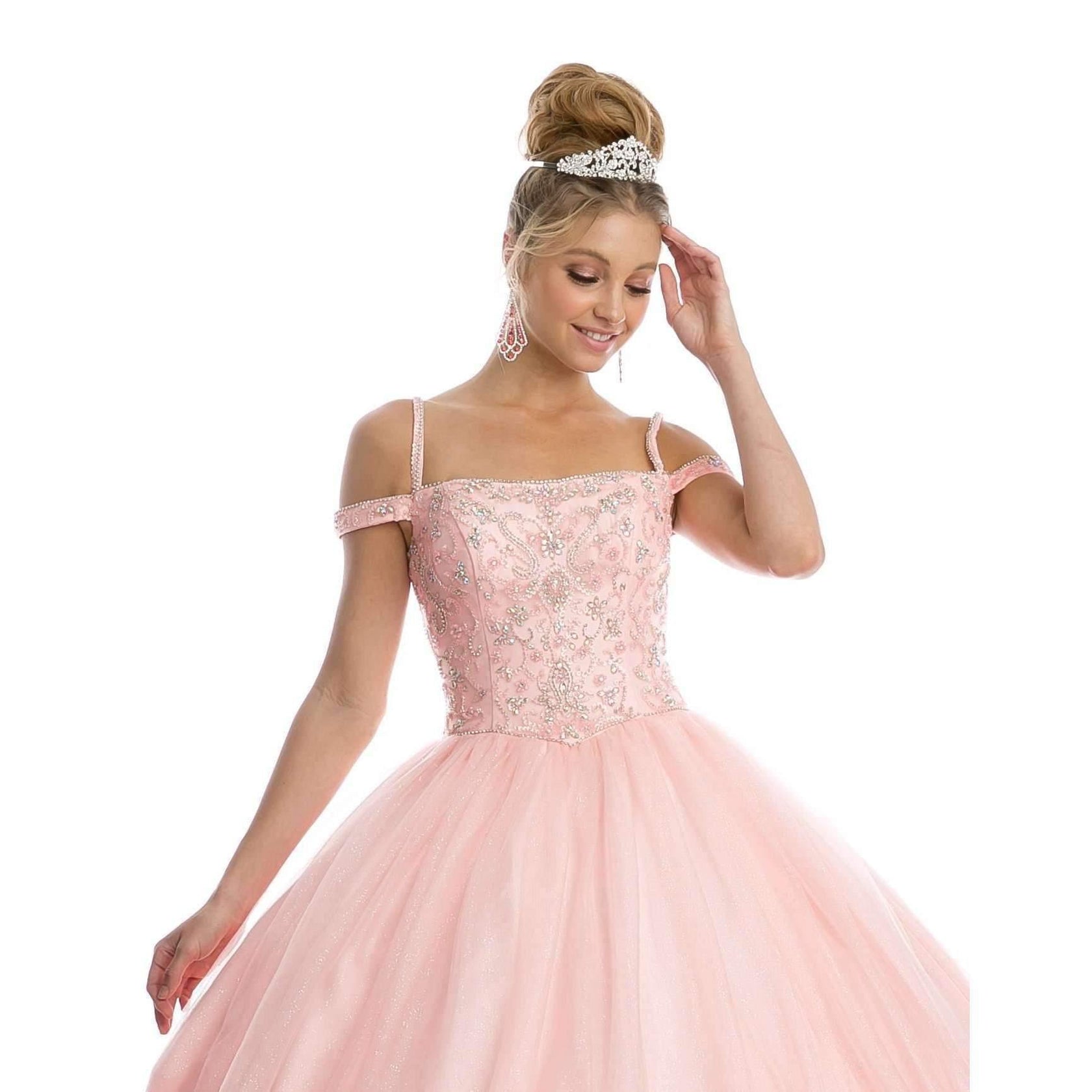 Off Shoulder Floor Length Quinceanera Ball Gown