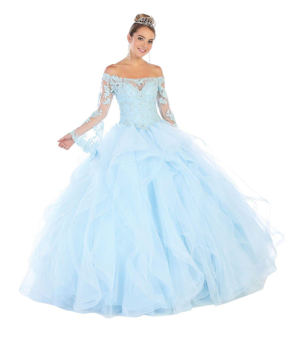 Long Off Shoulder Sweet 16 Quinceanera Ball Gown